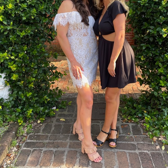 Revolve White Lace Corset Bachelorette Mini Dress - Large - Picture 4 of 4